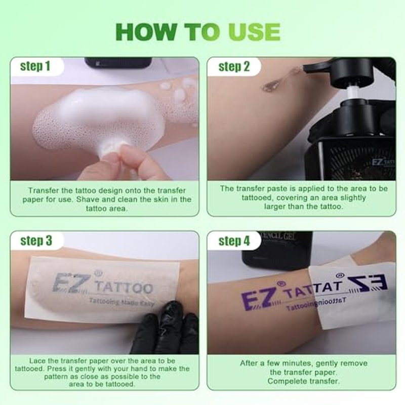 EZ Tattoo Stencil Gel - 5OZ Mild Skin-Friendly Tattoo Transfer Gel, Skin Solution Gel, Stencil Stuff Cream for Transfer Stickers Paper Supplies Accessories