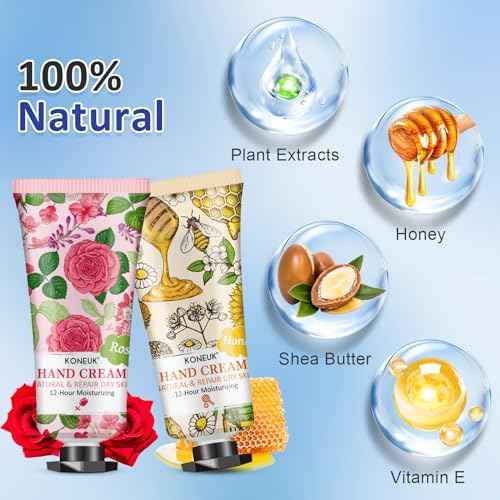 32 Pack Hand Cream Gift for Women, Bulk Hand Lotion Travel Size for Dry Cracked Hands, Mini Moisturizing Hand Cream for Christmas Gifts, Mom Gifts, Stocking Stuffers and Bridal Shower Favors