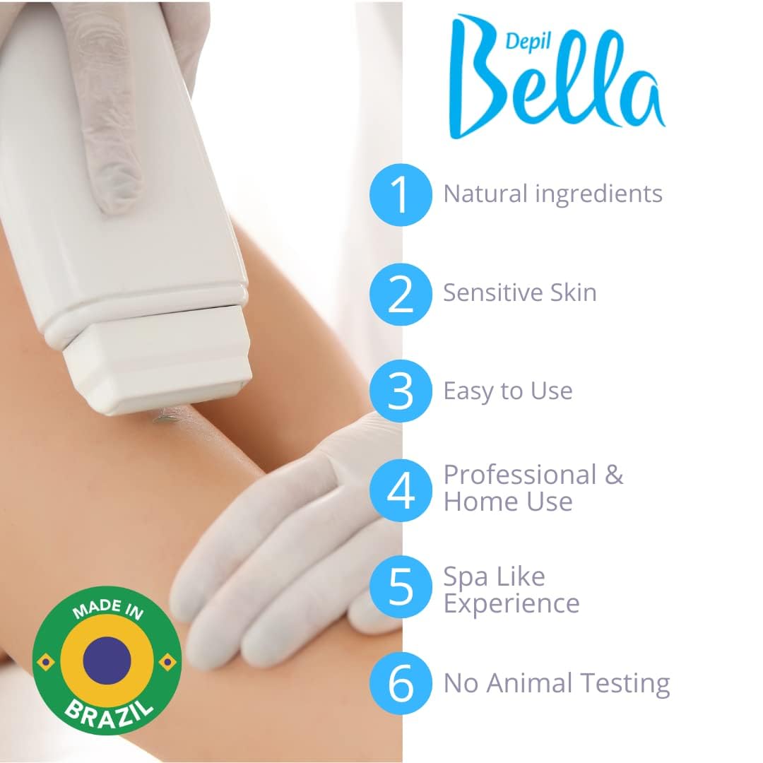 Depil Bella Roll On Wax Honey and Propolis Depilatory | Body Waxing, Hair Removal Wax-Cartridge | For Men and Women | Home Self Waxing | Sensitive Skin | Painless (6 PACK+COMBO)