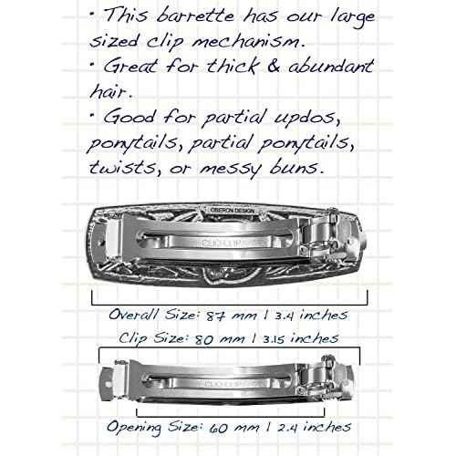 Celtic Horseshoe Hair Clip, Hand Crafted Metal Barrette Made in the USA with a Large 80mm Clip by Oberon Design