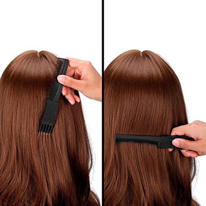 Leinuosen 3 Pack Carbon Lift Teasing Combs with Metal Prong, Hair Pick Comb for Women Hair Styling(Black)