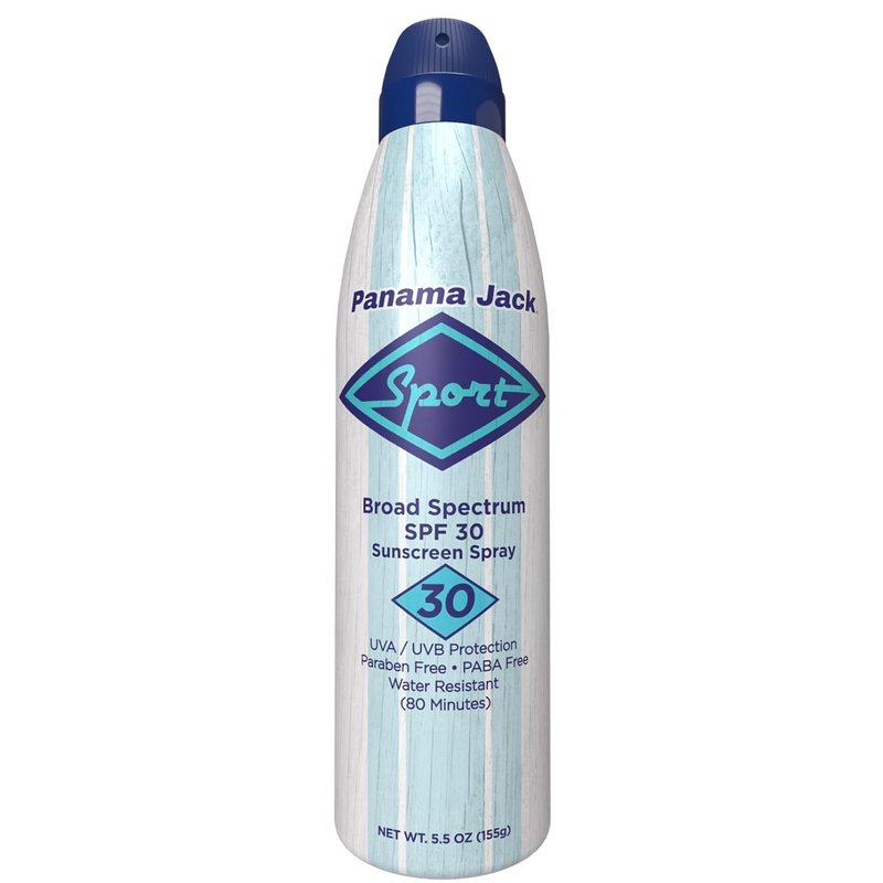 Panama Jack Sport Sunscreen Spray - SPF 30, Broad Spectrum UVA/UVB Protection, PABA, Paraben, Gluten & Cruelty Free, Water Resistant (80 Minutes), 5.5 OZ (Pack of 2)