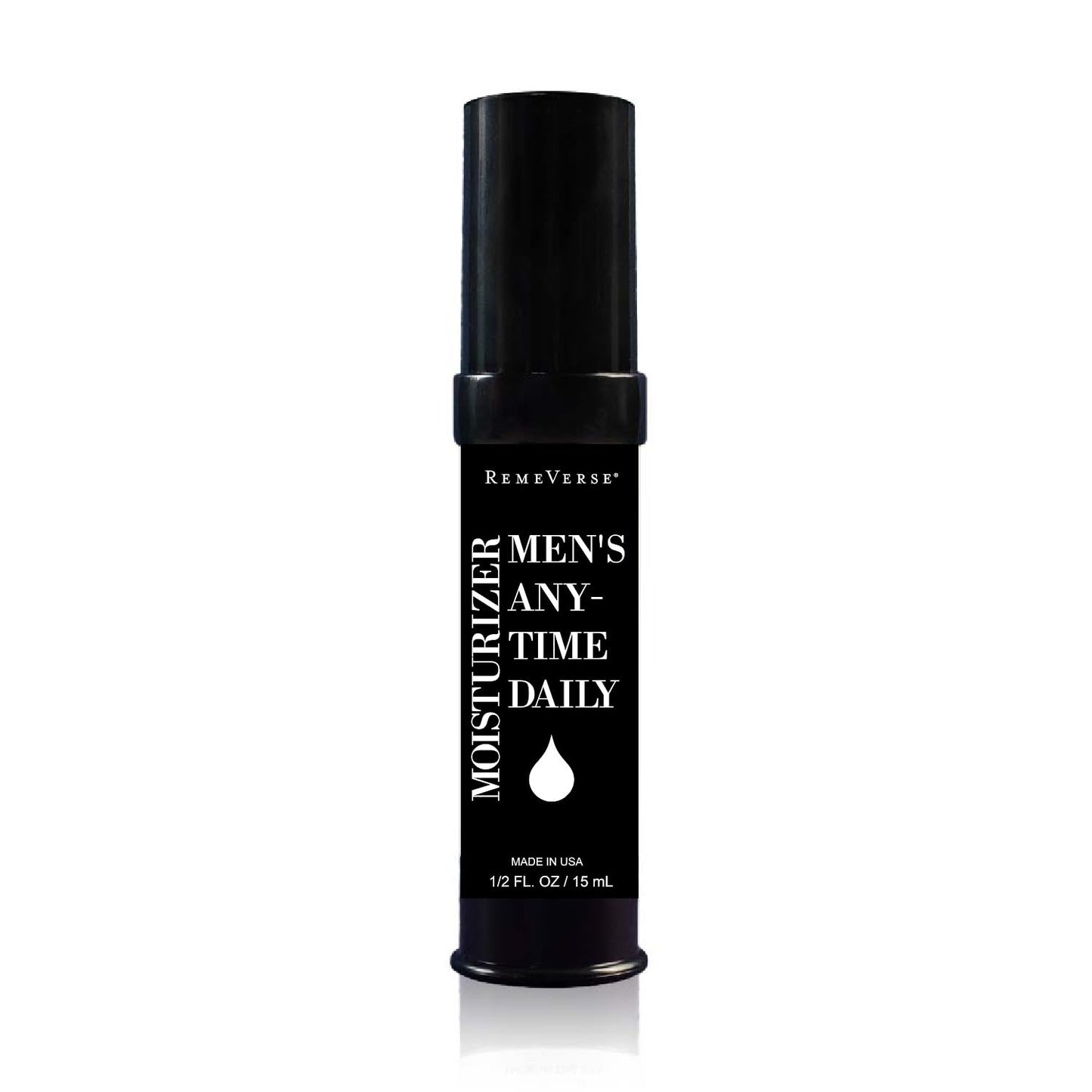 RemeVerse Men’s Anytime Daily Moisturizer with Hyaluronic Acid, Peptides, Vitamins C & E, Collagen, Green Tea - Smoothes & Hydrates Skin, Fragrance-Free, Water-Based, Youthful Care Formula - 15ml