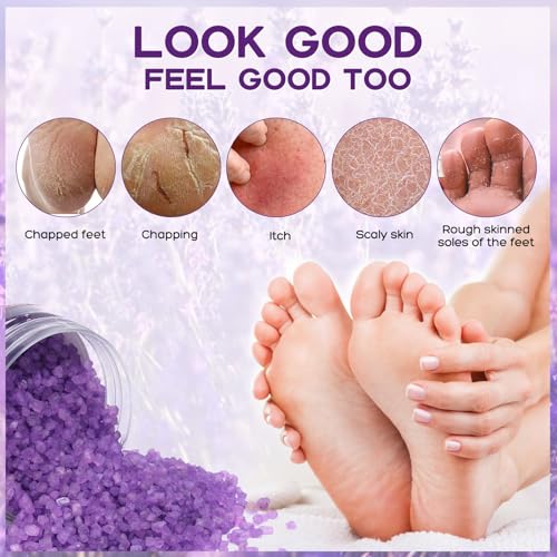 Tea Tree Oil Foot Soak Stubborn Foot Odor, Athletes Lavender Foot Soak with Pure Epsom Salt Soak Pedicure Salt Athletes Foot & Stubborn Foot Bath Salt Softens Calluses & Soothes Foot Care spa¡¦