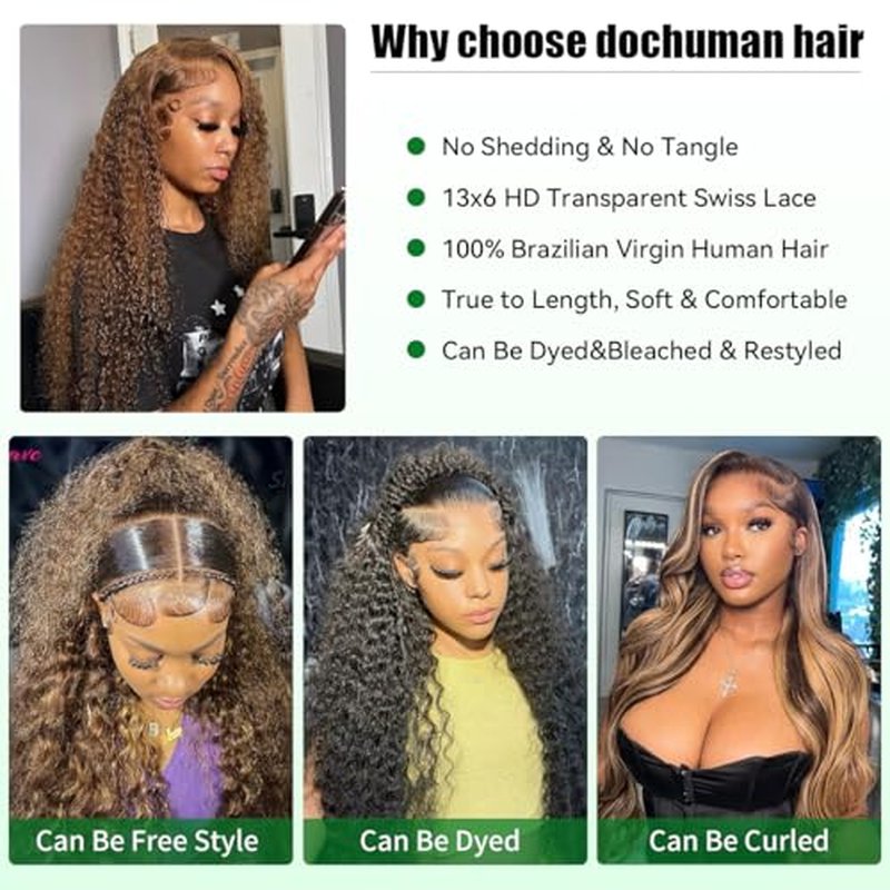 Honey Blonde Wig Human Hair Deep Wave 13x6 Hd Lace Front Wigs Human Hair 4/27 Highlight Ombre Wig Lace Frontal Wig Pre Plucked For Women 22inch