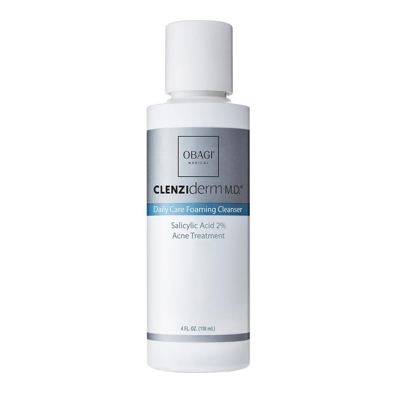 Obagi CLENZIderm M.D. Daily Care Foaming Acne Cleanser – Acne Face Wash & Treatment w/ 2% Salicylic Acid (BHA) Unclogs Pores for Clearer-Looking Skin – Safe for Normal & Oily Skin – 4 oz