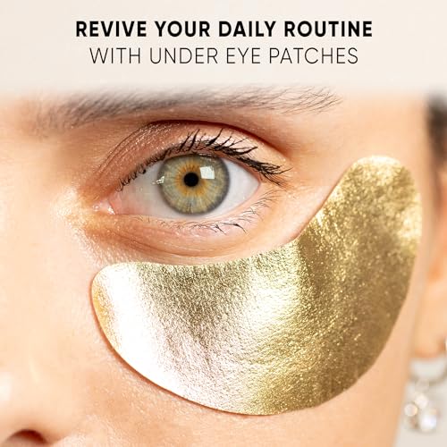 C?LOR Under Eye Patches Premium - Golden Under Eye Mask Enriched with Hyaluronic Acid, Caffeine, Tea Tree & Collagen, under eye Patches for Women & Men (7 Pairs)