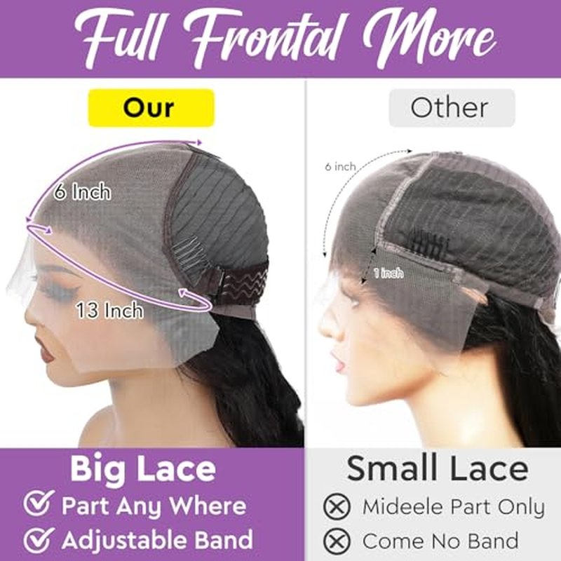 24Inch Straight HD Lace Front Wigs Human Hair Pre Plucked 210 Density 13x6 Glueless Bone Straight Human Hair Wigs For Black Women Transparent Lace Frontal Wig With Baby Hair