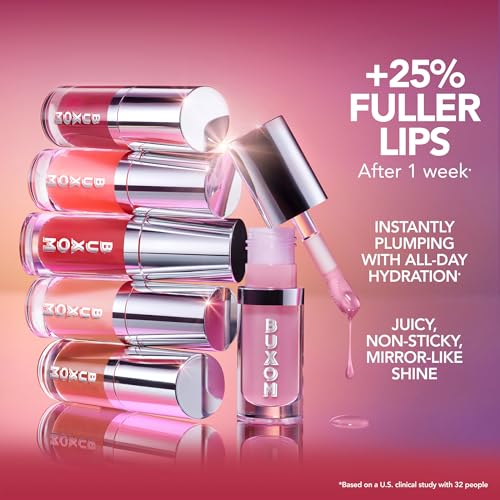 BUXOM Full-On Plumping Glossy Lip Oil, Nourishing & Hydrating Tinted Lip Gloss, Juicy High-Shine Finish, Non-Sticky Formula, Cruelty-Free