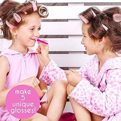 Just My Style Shimmer Pop Lip Gloss, Create 5 Lollipop-Shaped Lip Glosses, Includes Funnel, Empty Lip Gloss Containers, Sweet Lip Gloss Base, Body Glitter & More, DIY Lip Gloss, Multi (208316J)