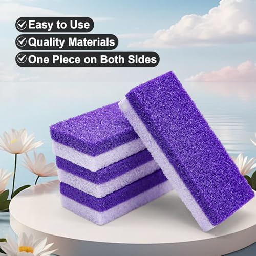 Foot Pumice Stone 4 Pack Pedicure Stone for Feet Pumice Sponge for Feet Callus Remover and Scrubber Double Sided Pedicure Foot Pumice Stone for Feet and Heels Callus and Dead Skins (Purple)