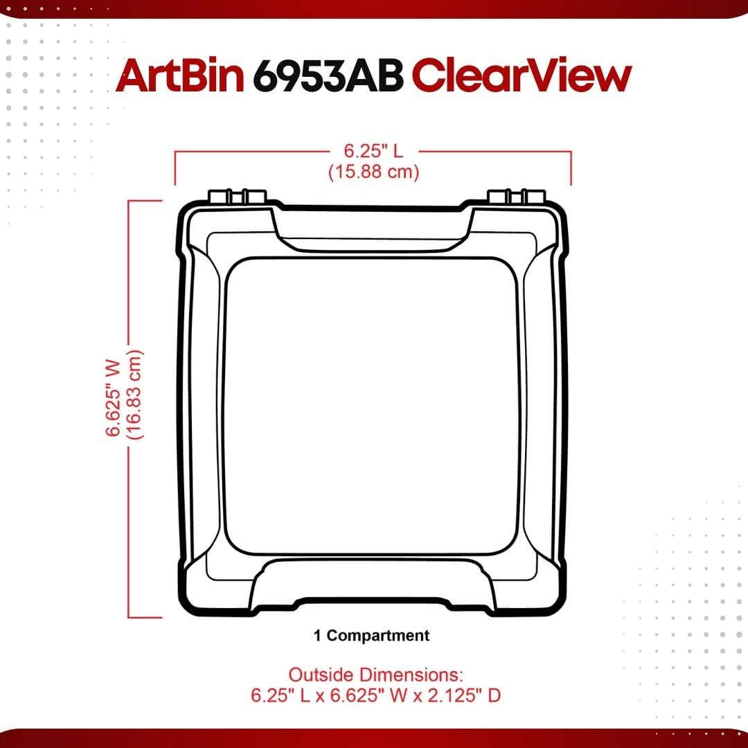 ArtBin 6953AB ClearView 6" x 6" Box Art & Craft Organizer, [1] Plastic Storage Case, Clear