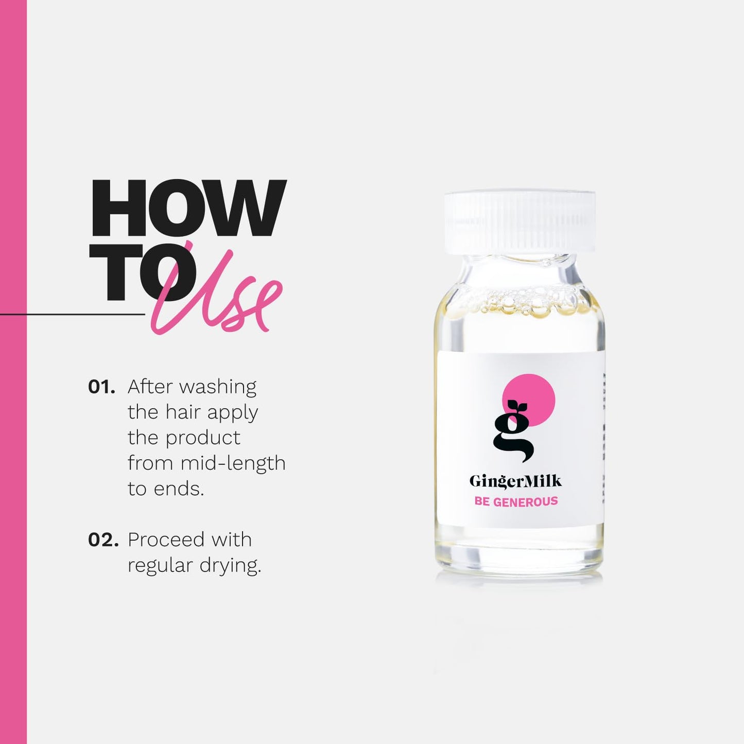 Ginger Milk Nutritive Hair Ampoule with Proteins and Pro-Vitamin B5 | BE GENEROUS | (Pack 6 x 0.5 fl oz), Clear