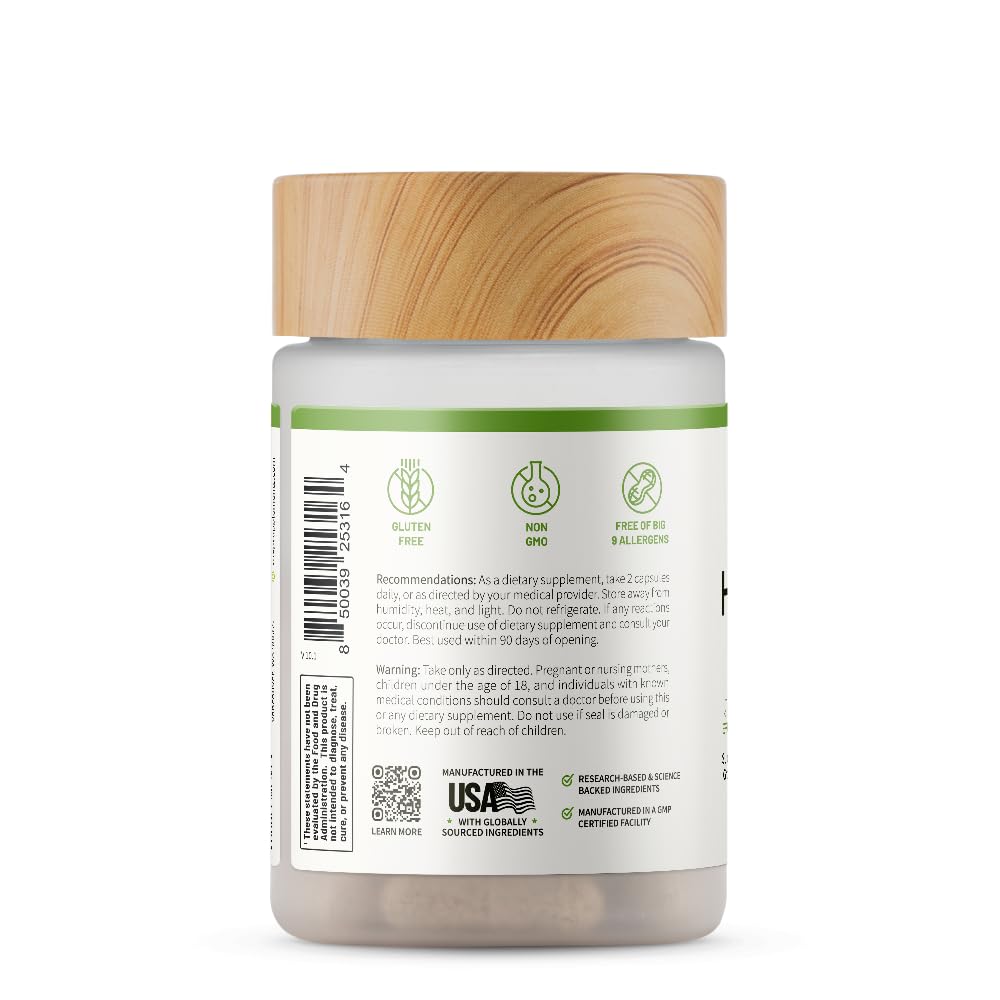 Hair Growth Supplement - Promotes Hair Regrowth, Stops Hair Loss & Boosts Beard Growth with Biotin, Kelp, Bamboo & More for Skin, Nails & Hair (60 Capsules)