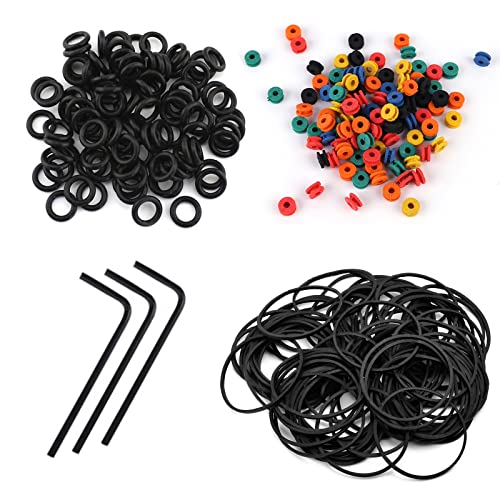 Tattoo Grommets, Rubber Bands & O-Rings - 100pcs Each, 3pcs Spanner for Tattoo Machine Parts