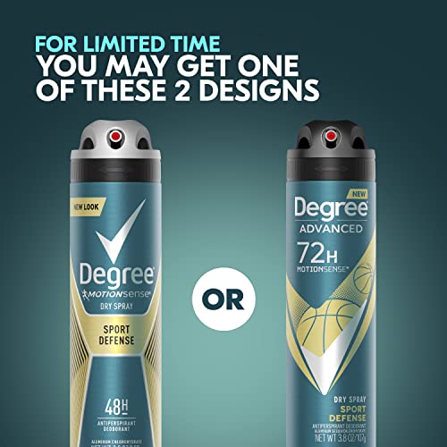 Degree Men Antiperspirant Deodorant Dry Spray Sport Defense 3 count Deodorant for Men 3.8 oz