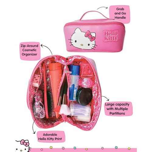 Hello Kitty Makeup Bag Official License, Travel Cosmetic Bag, Sanrio Travel Pink Makeup Bag