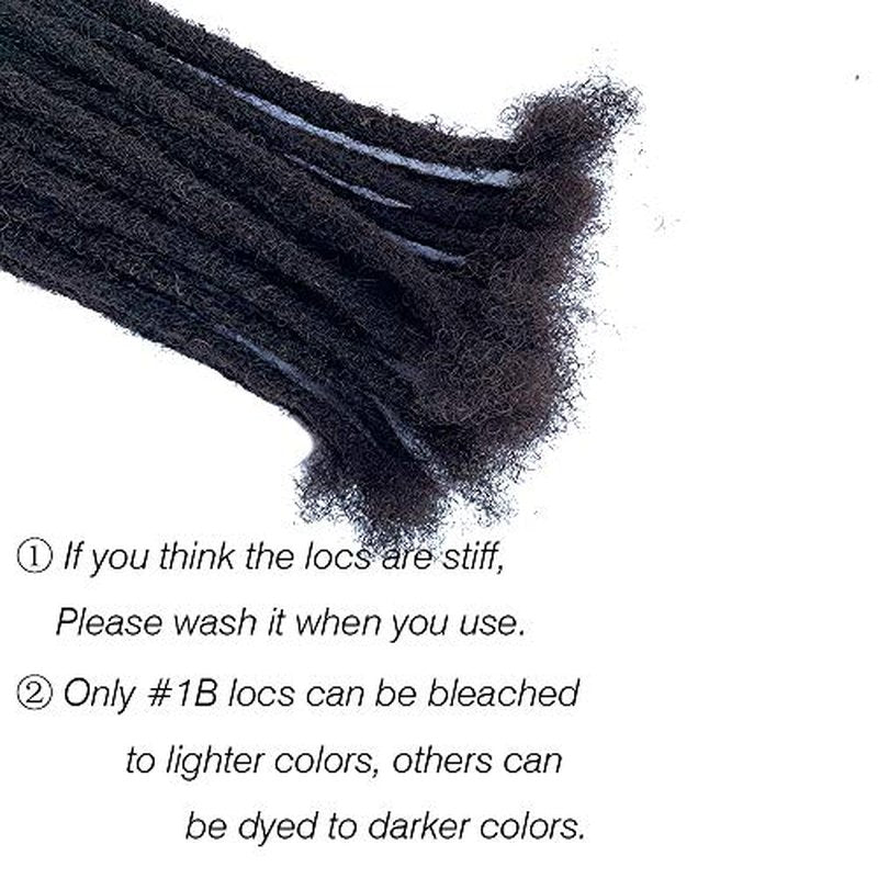 YONNA Human Hair Microlocks Sisterlocks Dreadlocks Extensions 20Locs Full Handmade (Width 0.4cm) 14inch Natual Black #1B