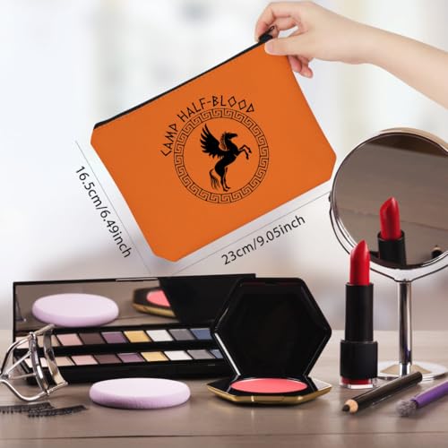 WCGXKO Percy Movie Camp Half-Blood Greek Mythology Long Island Makeup Bag Bookish Gift
