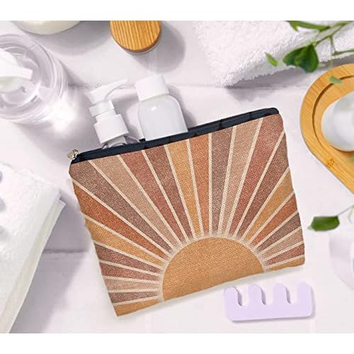 IWXYI Boho Abstract Colorful Sun Sunset Decor Cosmetic Bag For Women,Colorful Boho Sunshine Women's Makeup Bag Case Bags Zipper Pouch Travel Toiletry Gifts For Women Teenage Girls