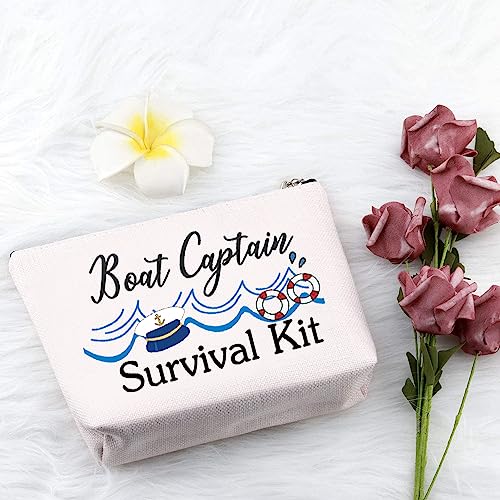 PXTIDY Funny Boat Captain Gift Boat Captain Travel Toiletry Bag Boating Cruise Makeup Bag Boat Owners Gift