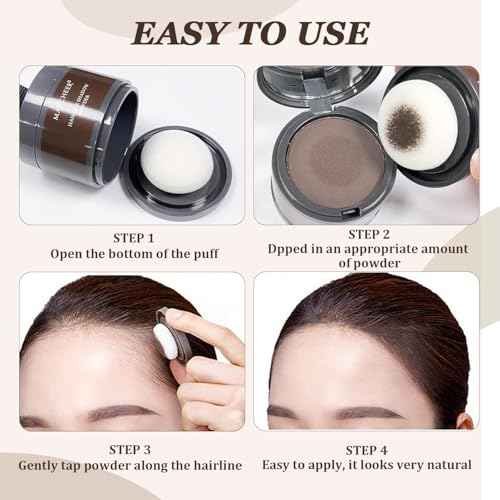 Maycheer Hairline Shadow Powder, Maycheer Hair Shadow Root Cover Up, Maycheer Hair Shadow, Hair Line Concealer Root Cover Up, Unisex Root Touch Up Hair Powder (Dark Brown, 01)