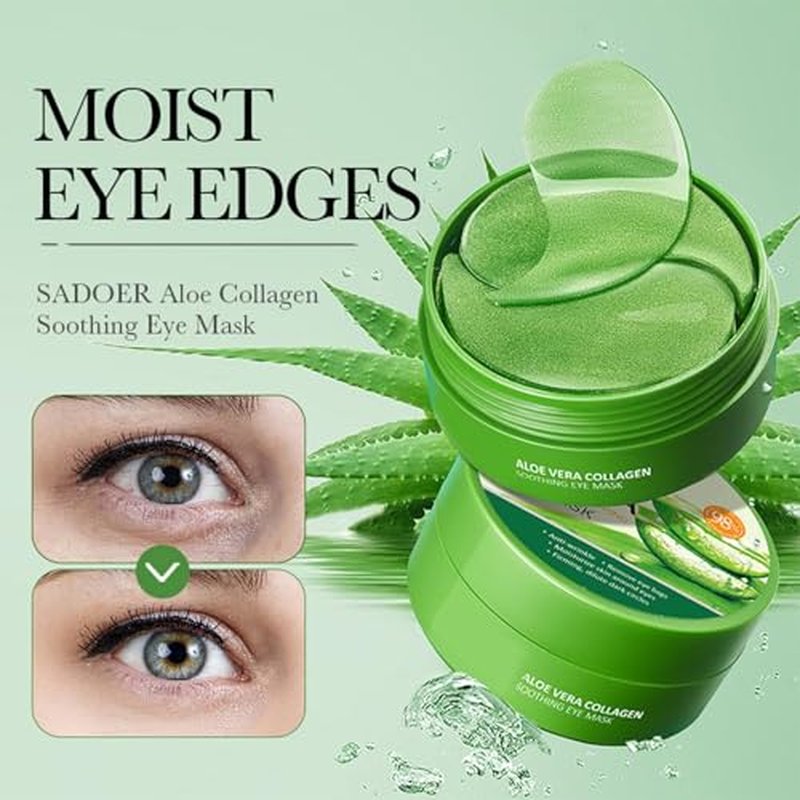 Under Eye Patches - 60 PCS Aloe Vera Eye Masks for Dark Circles and Puffiness, Hydrating Eye Mask Skincare, Eye Patches for Women, Stocking Stuffers, Refresh Your Skin, Reduce Wrinkles and Fine Lines