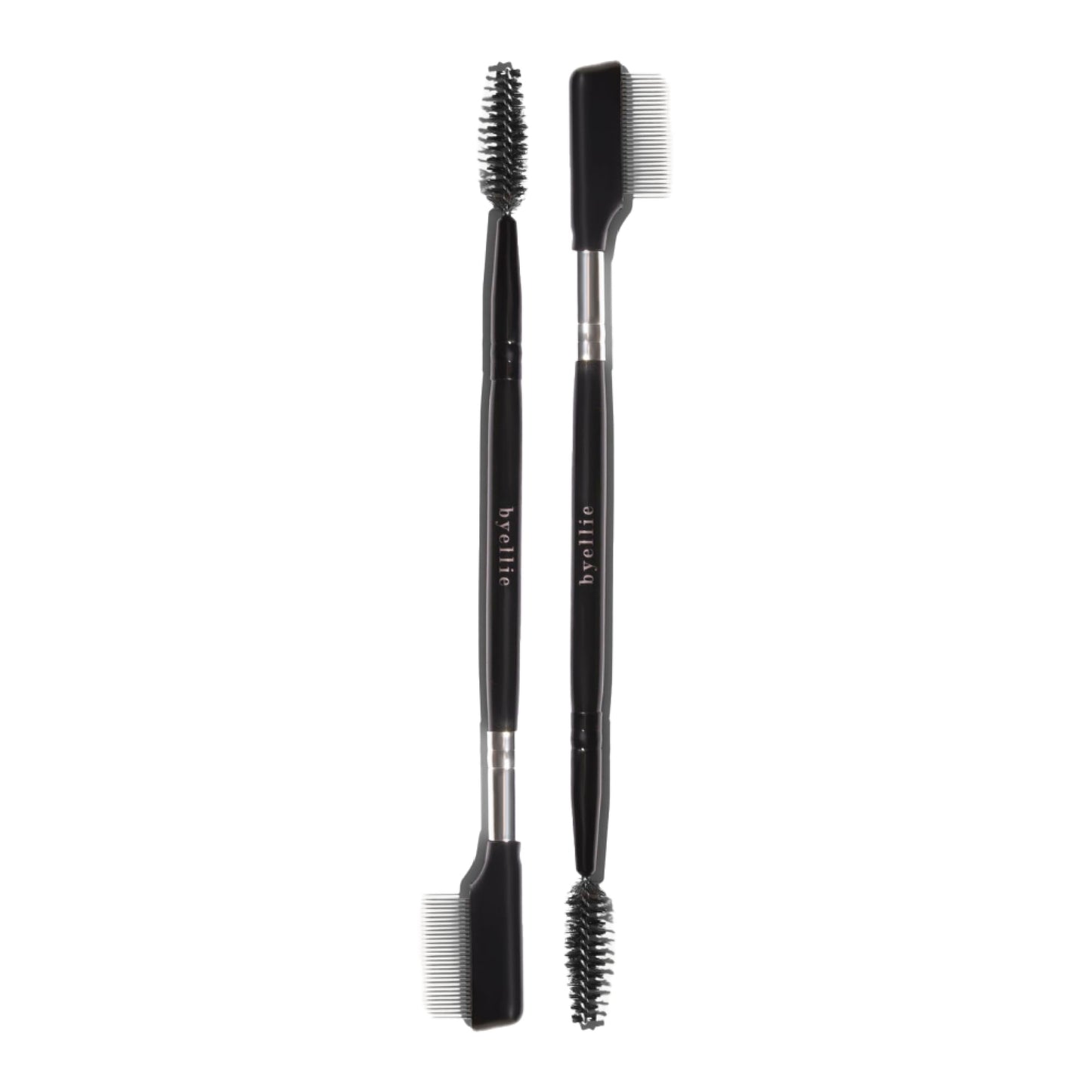 Byellie Brow Brush, Dual-Ended with Brow Comb & Precision Spoolie, Brow Gel & Wax Application, Define's & Shape's, Easy to Use Fluffy Brow Look, Natural Makeup, Vegan & Cruelty Free