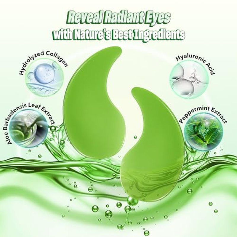 Aloe Under Eye Patches - 60 Pack for Puffy Eyes, Dark Circles, Bags, Wrinkles & Anti-Aging with Hydrolyzed Collagen & Hyaluronic Acid