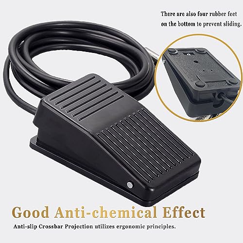 LEEYUKA Tattoo Foot Pedal - Plastic Tattoo Foot Pedal Black Round Tattoo Foot Switch for Tattoo Machine Tattoo Power Supply Tattoo Supplies
