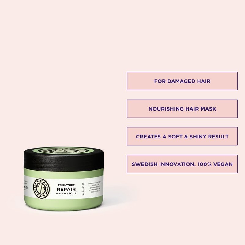 Maria Nila Structure Repair Treatment - Strengthening & Nourishing for Damaged Hair | 100% Vegan, Sulfate-Free