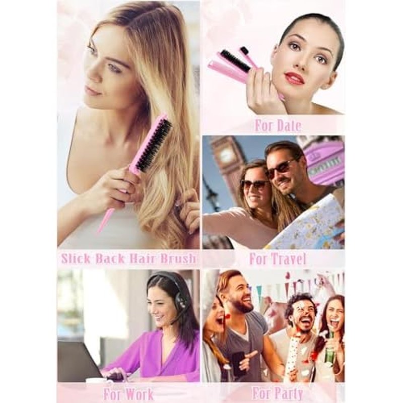 6Pcs Hair Wax Stick Set for Flyaways, Topsy Tail Hair Tools for Women, Teen Girls & Kids, Slick Back Hair Brush, Bun Accessories, Non-greasy Styling Tools Slick Stick, 2.7 Oz