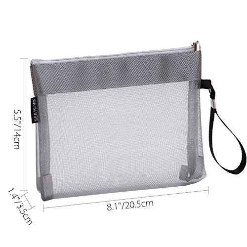 Sea Team 6pcs Multicolored Portable Travel Toiletry Pouch Nylon Mesh Cosmetic Makeup Organizer Bag with Zipper (ST-CB0616)