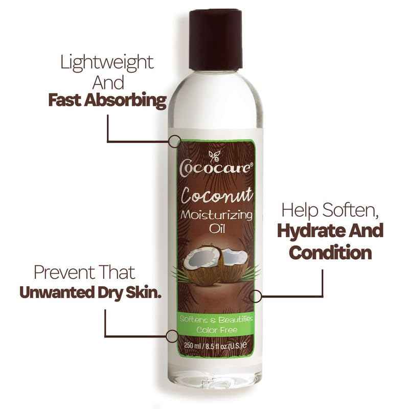 Cococare Coconut Moisturizing Oil 8.5 Fl Oz. - Formulated with Natural Coconut Oil - 2 Pack