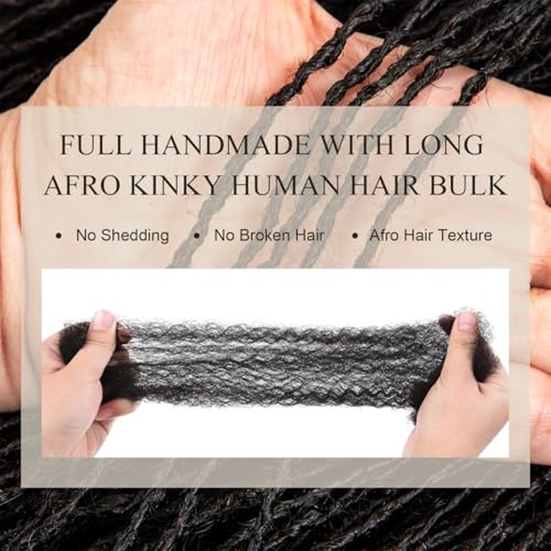 DAIXI Handmade Interlocking Sisterlocks Curly Tips 100% Real Human Hair Permanent Micro Locs Extensions Natural Looking Soft Dreadlocks Can Be Bleached and Dyed.(1B - 0.2cm, 10 Inch 60 Strands)