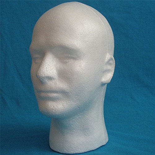 Male Wig Display Mannequin Head Stand Model Styrofoam Foam White
