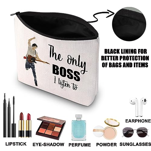 JNIAP Singer Fans Cosmetic Makeup Bag Rock Music Lover Gifts The Only Boss I Listen To Music Zipper Pouch Bag Singer Merchandise (the only boss)