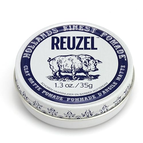 REUZEL Clay Matte Pomade, Medium All Day Hold, Water Soluble Styling, Matte Finish and Flake Free, Easy To Wash Out, For All Hair Types