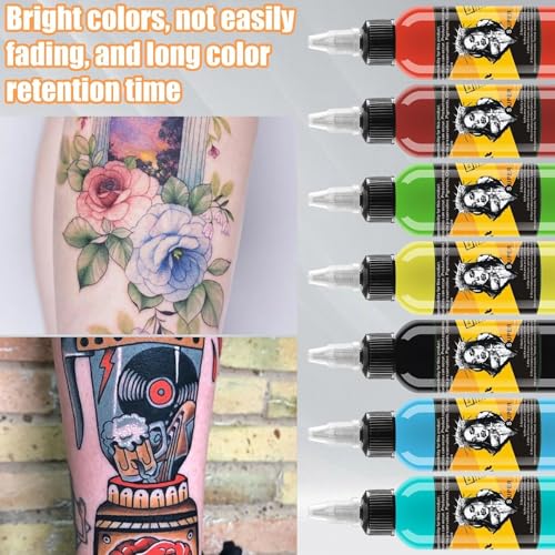 BAODELI 14-Piece Tattoo Ink Set - 1 oz UV & Color Ink with Microknife Paint - Tattoo Supplies for Body Art