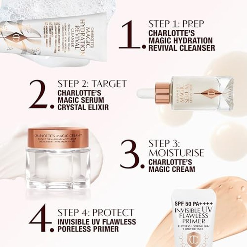 Charlotte Tilbury Magic Serum Crystal Elixir - Skincare Set Essential - Firming Peptide Serum for Face & Neck - Perfect for Gifting & Makeup Pairings