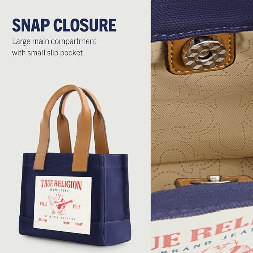 True Religion Tote Bag, Women's Mini Travel Shoulder Bag with Adjustable Strap