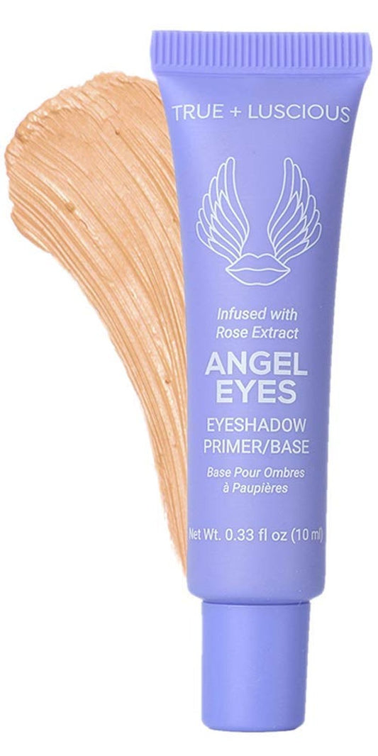 True + Luscious Angel Eyes Eyeshadow Primer | Hydrating Eye Primer Locks Makeup Up to 16 Hours | Vegan Paraben-Free Cruelty-Free | Rose Extracts Bentonite Clay Oily Lids Shade 0.33 oz | Dark