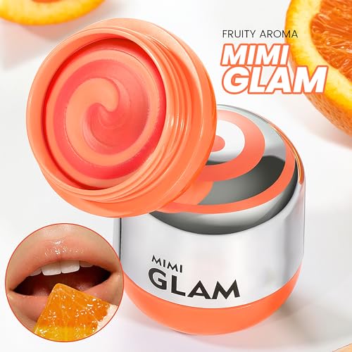 Vegan Peach Lip Mask Moisturizer, Hydrating Lip Balm & Butter with Jojoba Seed Oil & Vitamins, Full Looking, Soothing, Nourishing, Softening Treatment for Dry Lips, Non-Sticky, 06 Peach