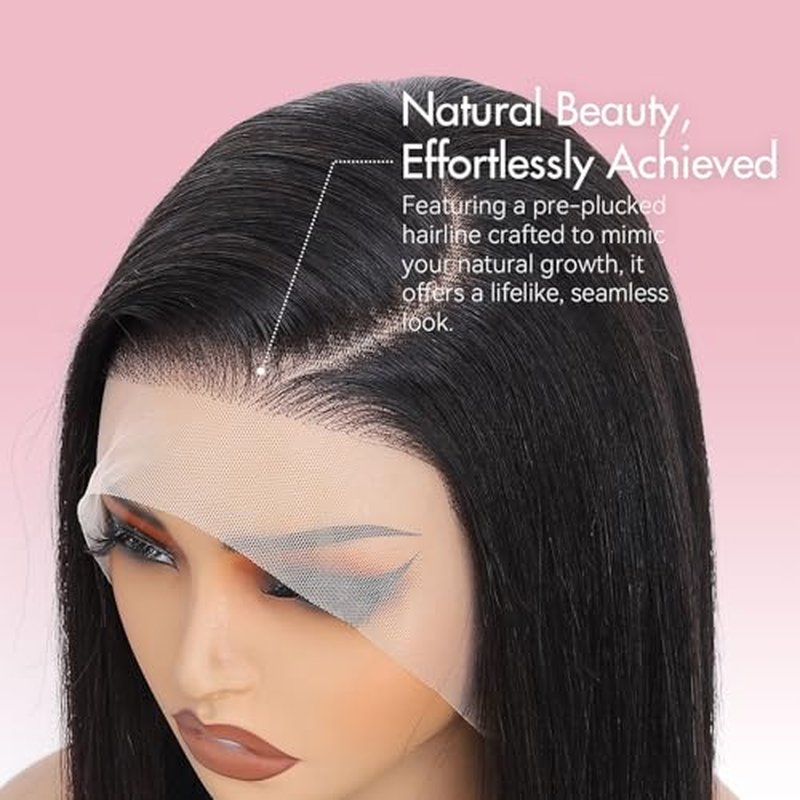 13x4 HD Lace Front Wigs Human Hair Straight Wigs for Black Women - 220% Density, Pre-Plucked Natural Hairline & Glueless Design for Effortless Style, 20 Inch