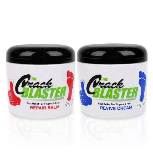 Crack Blaster Repair - Cracked Skin, Heel, Finger Healing Balm and Crack Blaster Revive Dry Skin and Body Cream