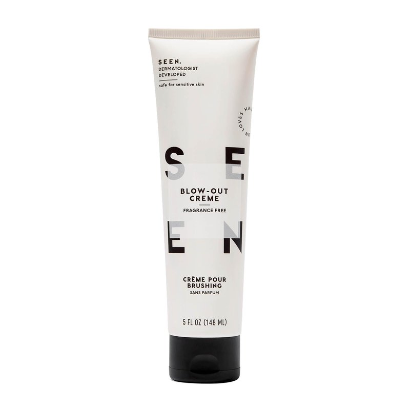 SEEN Blow-Out Creme, Fragrance Free - Non-Comedogenic Blow-Out Hair Cream - Dermatologist-Developed - Reduces Frizz- Heat Protectant- Safe for Sensitive, Eczema & Acne Prone Skin