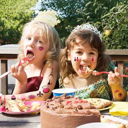 96PCS Paris Temporary Tattoos France Paris Party Decorations Favors Supplies French Theme Birthday Cute Eiffel Towers Tattoo Stickers Christmas Gifts for Boys Girls Kids Class School Prizes Carnival