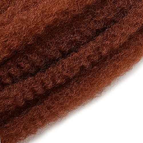 24 Inch Marley Hair Marley Twist Braiding Hair for Faux Locs for Butterfly Locs Long Afro Kinky Cuban Twist Crochet hair for Black Woman Copper Red Colour (#350, 3Packs-24 Inch)