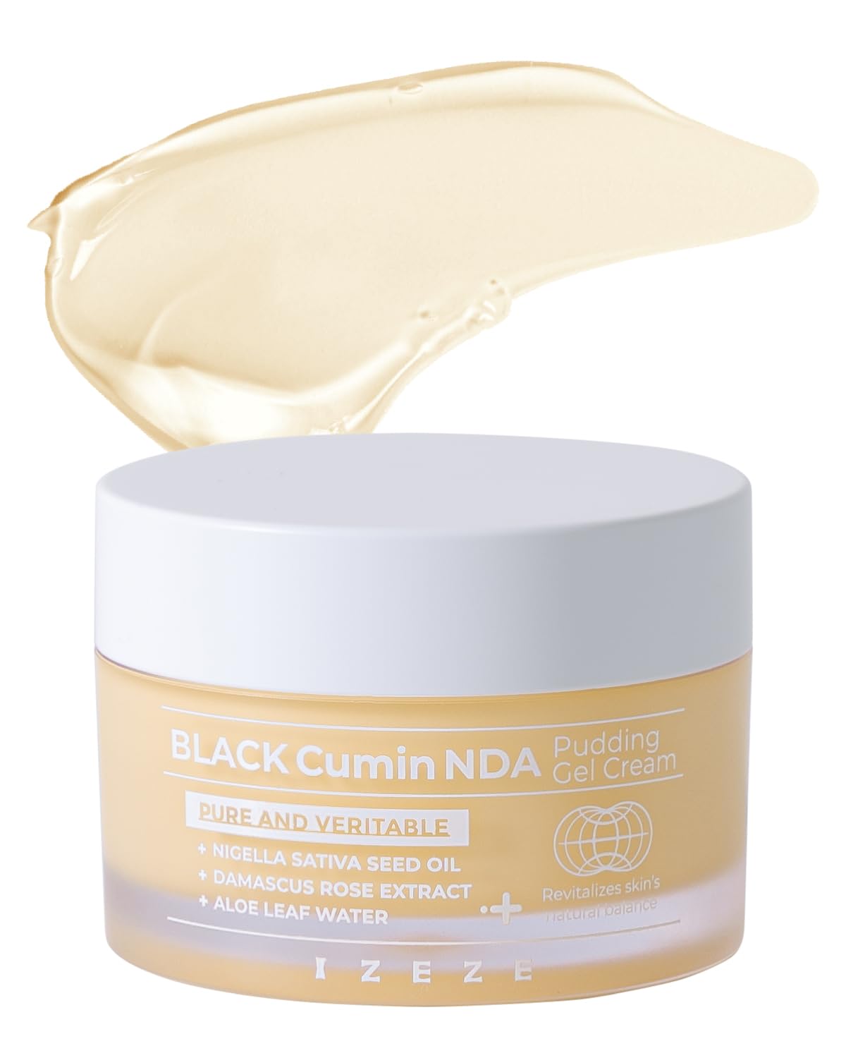 IZEZE BLACK Cumin NDA Pudding Gel Cream | Mattifying Moisturizer, Lightweight Face Moisturizer, Oil Control and Oil Absorbing, Korean Face Gel, Moisturizing and Cooling, Thymoquinone, 1.69 fl.oz