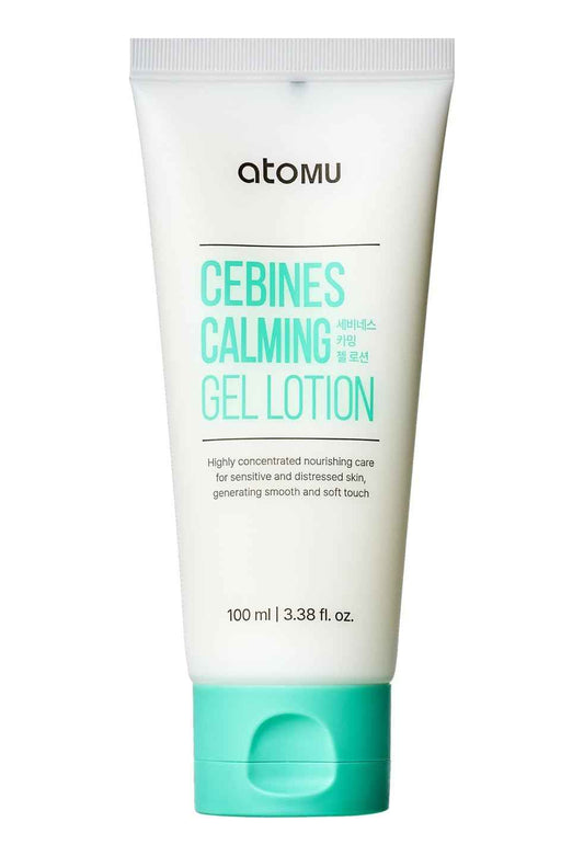 Atomu Cebines Calming Gel Lotion, Nourishing Cooling Facial Lotion for Sensitive and Distressed Skin, Hypoallergenic Soothing Redness Cream, All Skin Types, Korean Skincare (3.38 fl.oz.)